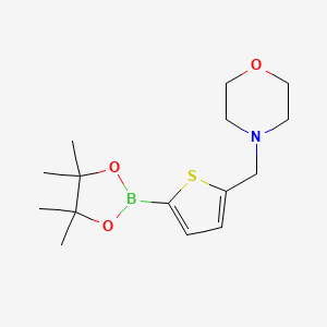 molecular formula C15H24BNO3S B1393387 4-((5-(4,4,5,5-Tetramethyl-1,3,2-dioxaborolan-2-yl)thiophen-2-yl)methyl)morpholine CAS No. 950603-39-1