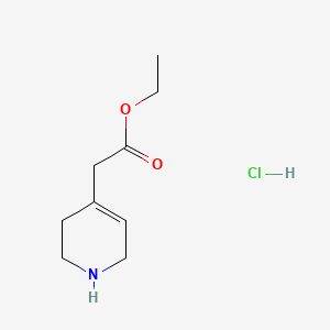 molecular formula C9H16ClNO2 B13933900 Ethyl 2-(1,2,3,6-tetrahydropyridin-4-yl)acetate hydrochloride 