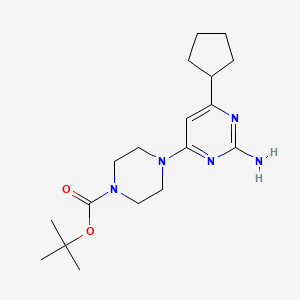 molecular formula C18H29N5O2 B13933970 Tert-butyl 4-(2-amino-6-cyclopentylpyrimidin-4-yl)piperazine-1-carboxylate 