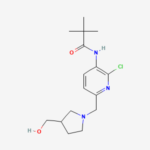 molecular formula C16H24ClN3O2 B1393398 N-(2-Chloro-6-((3-(hydroxymethyl)pyrrolidin-1-YL)-methyl)pyridin-3-YL)pivalamide CAS No. 1203499-44-8