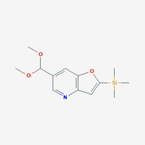 molecular formula C13H19NO3Si B1393400 6-(Dimethoxymethyl)-2-(trimethylsilyl)-furo[3,2-b]pyridine CAS No. 1186310-76-8