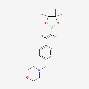 molecular formula C19H28BNO3 B13934021 (E)-4-(4-(2-(4,4,5,5-tetramethyl-1,3,2-dioxaborolan-2-yl)vinyl)benzyl)morpholine 