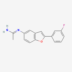 molecular formula C16H13FN2O B13934048 n-[2-(3-Fluorophenyl)benzofuran-5-yl]acetamidine 