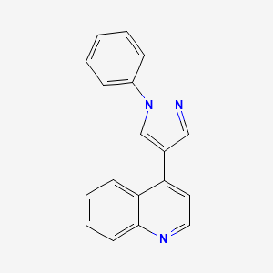 molecular formula C18H13N3 B13934052 4-(1-Phenyl-1H-pyrazol-4-YL)quinoline 