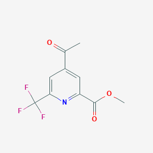 molecular formula C10H8F3NO3 B13934079 Methyl 4-acetyl-6-(trifluoromethyl)pyridine-2-carboxylate 