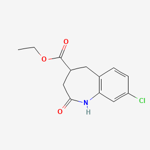 molecular formula C13H14ClNO3 B13934093 Ethyl 8-chloro-2-oxo-2,3,4,5-tetrahydro-1H-benzo[B]azepine-4-carboxylate 