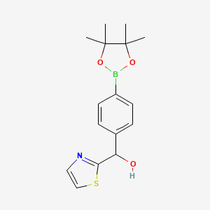 molecular formula C16H20BNO3S B1393411 (4-(4,4,5,5-Tetramethyl-1,3,2-dioxaborolan-2-yl)phenyl)(thiazol-2-yl)methanol CAS No. 1073371-73-9