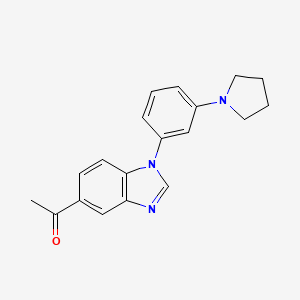 molecular formula C19H19N3O B13934131 5-Acetyl-1-(3-(1-pyrrolidinyl)phenyl)benzimidazole 