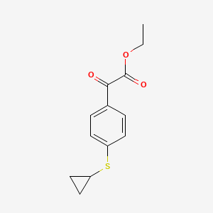 molecular formula C13H14O3S B1393418 2-(4-(环丙基硫代)苯基)-2-氧代乙酸乙酯 CAS No. 745052-94-2