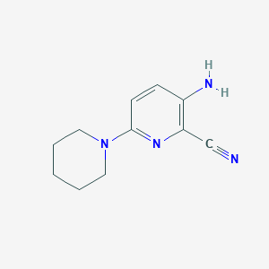 molecular formula C11H14N4 B1393423 3-Amino-6-(piperidin-1-yl)picolinonitrile CAS No. 1215852-53-1