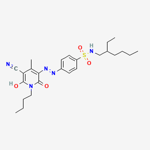 molecular formula C25H35N5O4S B13934272 Benzenesulfonamide, 4-[(1-butyl-5-cyano-1,6-dihydro-2-hydroxy-4-methyl-6-oxo-3-pyridinyl)azo]-N-(2-ethylhexyl)- CAS No. 55290-62-5
