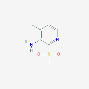 molecular formula C7H10N2O2S B13934327 4-Methyl-2-(methylsulfonyl)pyridin-3-amine 