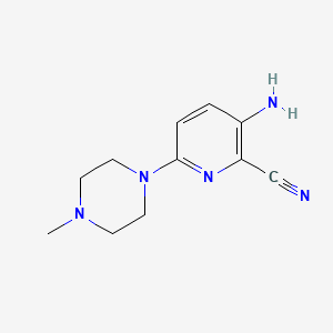 molecular formula C11H15N5 B1393434 3-Amino-6-(4-methylpiperazin-1-yl)pyridine-2-carbonitrile CAS No. 1216615-86-9