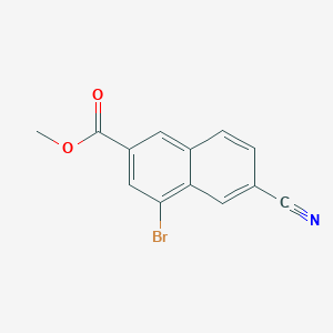 molecular formula C13H8BrNO2 B13934353 Methyl 4-bromo-6-cyano-2-naphthoate 