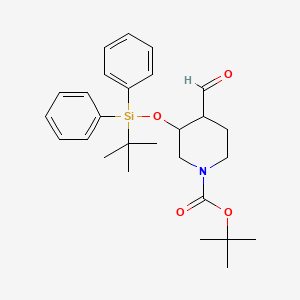 molecular formula C27H37NO4Si B13934358 tert-Butyl 3-((tert-butyldiphenylsilyl)oxy)-4-formylpiperidine-1-carboxylate 