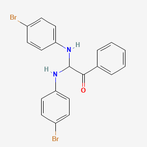 molecular formula C20H16Br2N2O B13934424 2,2-Bis(4-bromoanilino)-1-phenylethanone CAS No. 55282-25-2