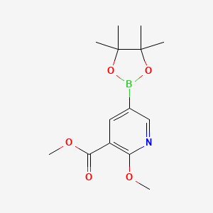 molecular formula C14H20BNO5 B1393443 Methyl 2-methoxy-5-(4,4,5,5-tetramethyl-1,3,2-dioxaborolan-2-yl)nicotinate CAS No. 1083168-93-7