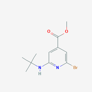 molecular formula C11H15BrN2O2 B13934484 Methyl 2-bromo-6-(tert-butylamino)isonicotinate 