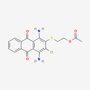 molecular formula C18H15ClN2O4S B13934496 9,10-Anthracenedione, 2-[[2-(acetyloxy)ethyl]thio]-1,4-diamino-3-chloro- CAS No. 58065-30-8