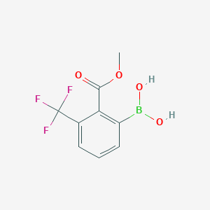 molecular formula C9H8BF3O4 B1393452 (2-(Methoxycarbonyl)-3-(trifluoromethyl)phenyl)boronic acid CAS No. 1150114-32-1