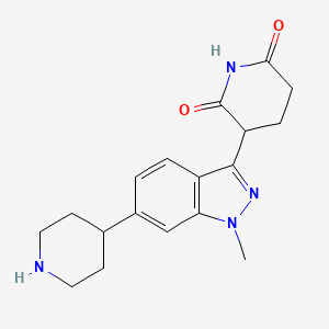 molecular formula C18H22N4O2 B13934562 3-[1-Methyl-6-(4-piperidinyl)-1H-indazol-3-yl]-2,6-piperidinedione 