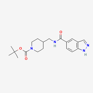 molecular formula C19H26N4O3 B13934599 Tert-butyl 4-{[(1h-indazol-5-ylcarbonyl)amino]methyl}piperidine-1-carboxylate CAS No. 478832-07-4