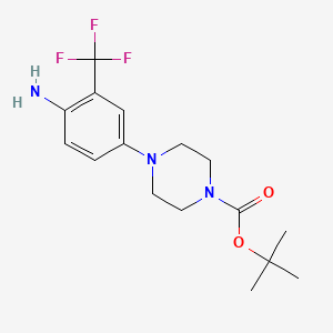 molecular formula C16H22F3N3O2 B13934623 Tert-butyl 4-(4-amino-3-(trifluoromethyl)phenyl)piperazine-1-carboxylate 