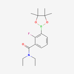 molecular formula C17H25BFNO3 B1393464 N,N-Diethyl-2-fluoro-3-(4,4,5,5-tetramethyl-1,3,2-dioxaborolan-2-yl)benzamide CAS No. 1150271-35-4