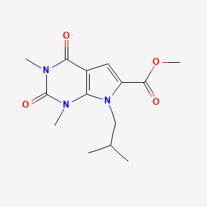 molecular formula C14H19N3O4 B1393469 methyl 7-isobutyl-1,3-dimethyl-2,4-dioxo-2,3,4,7-tetrahydro-1H-pyrrolo[2,3-d]pyrimidine-6-carboxylate CAS No. 1086386-40-4