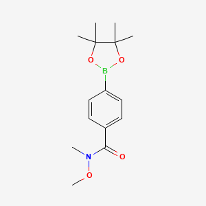 molecular formula C15H22BNO4 B1393470 N-甲氧基-N-甲基-4-(4,4,5,5-四甲基-1,3,2-二氧杂硼环-2-基)苯甲酰胺 CAS No. 1073353-58-8