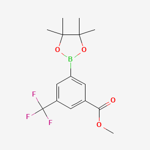 molecular formula C15H18BF3O4 B1393473 Methyl 3-(4,4,5,5-tetramethyl-1,3,2-dioxaborolan-2-yl)-5-(trifluoromethyl)benzoate CAS No. 1150271-61-6