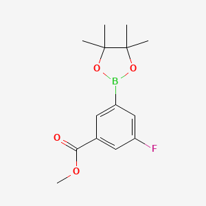 molecular formula C14H18BFO4 B1393478 Methyl 3-fluoro-5-(4,4,5,5-tetramethyl-1,3,2-dioxaborolan-2-yl)benzoate CAS No. 1016979-31-9