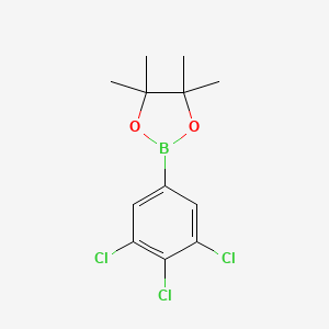molecular formula C12H14BCl3O2 B1393482 4,4,5,5-Tetramethyl-2-(3,4,5-trichlorophenyl)-1,3,2-dioxaborolane CAS No. 942069-95-6