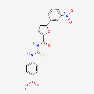 molecular formula C19H13N3O6S B13934863 4-[[5-(3-Nitrophenyl)furan-2-carbonyl]carbamothioylamino]benzoic acid CAS No. 530132-21-9