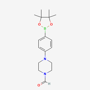 molecular formula C17H25BN2O3 B1393489 4-(4-(4,4,5,5-Tetramethyl-1,3,2-dioxaborolan-2-yl)phenyl)piperazine-1-carbaldehyde CAS No. 1150561-69-5