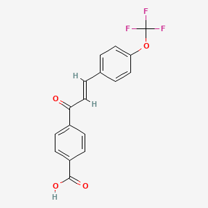 molecular formula C17H11F3O4 B1393492 4-{3-[4-(Trifluoromethoxy)phenyl]prop-2-enoyl}benzoic acid CAS No. 1217254-43-7