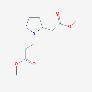 molecular formula C11H19NO4 B13934932 Methyl 3-(2-(2-methoxy-2-oxoethyl)pyrrolidin-1-yl)propanoate CAS No. 1258431-36-5