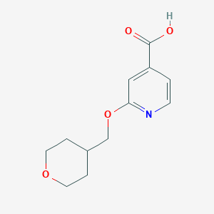 molecular formula C12H15NO4 B1393495 2-(Tetrahydro-2H-pyran-4-ylmethoxy)isonicotinic acid CAS No. 1215846-28-8