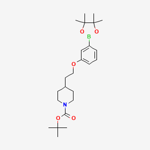 molecular formula C24H38BNO5 B1393498 tert-Butyl 4-{2-[3-(4,4,5,5-Tetramethyl[1,3,2]dioxaborolan-2-yl)phenoxy]ethyl}piperidine-1-carboxylate CAS No. 1310405-34-5
