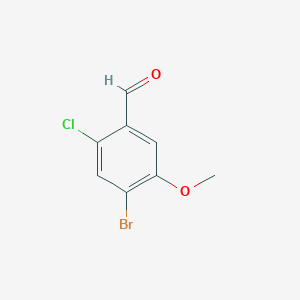 molecular formula C8H6BrClO2 B13935031 4-Bromo-2-chloro-5-methoxybenzaldehyde 