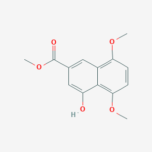 molecular formula C14H14O5 B13935046 4-Hydroxy-5,8-dimethoxy-2-naphthalenecarboxylic acid methyl ester 