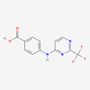 molecular formula C12H8F3N3O2 B1393508 4-{[2-(Trifluoromethyl)pyrimidin-4-yl]amino}benzoic acid CAS No. 1215332-65-2