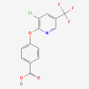 molecular formula C13H7ClF3NO3 B1393509 4-{[3-Chloro-5-(trifluoromethyl)pyridin-2-yl]oxy}benzoic acid CAS No. 105626-87-7