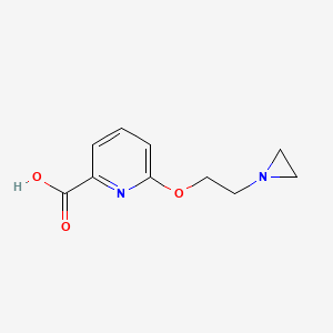 molecular formula C10H12N2O3 B1393510 6-(2-Aziridin-1-ylethoxy)pyridine-2-carboxylic acid CAS No. 1216983-06-0