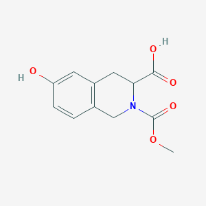 molecular formula C12H13NO5 B1393511 6-Hydroxy-2-(methoxycarbonyl)-1,2,3,4-tetrahydroisoquinoline-3-carboxylic acid CAS No. 1219199-11-7