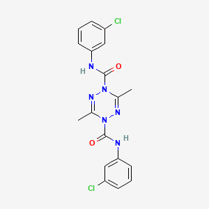 molecular formula C18H16Cl2N6O2 B13935155 N1,N4-bis(3-chlorophenyl)-3,6-dimethyl-1,2,4,5-tetrazine-1,4-dicarboxamide CAS No. 336620-71-4