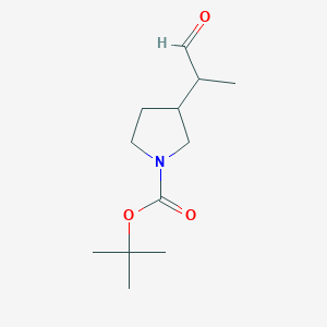 molecular formula C12H21NO3 B13935165 Tert-butyl3-(1-oxopropan-2-yl)pyrrolidine-1-carboxylate 