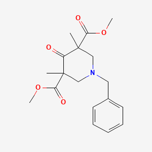 molecular formula C18H23NO5 B13935212 Dimethyl 1-benzyl-3,5-dimethyl-4-oxopiperidine-3,5-dicarboxylate 