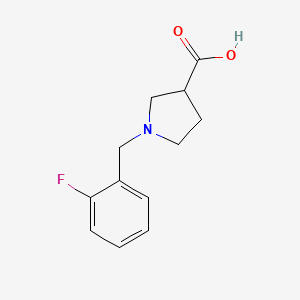 molecular formula C12H14FNO2 B1393523 1-(2-Fluorobenzyl)pyrrolidine-3-carboxylic acid CAS No. 1086375-30-5