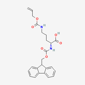 molecular formula C24H26N2O6 B1393528 (R)-2-((((9H-Fluoren-9-yl)methoxy)carbonyl)amino)-5-(((allyloxy)carbonyl)amino)pentanoic acid CAS No. 214750-74-0
